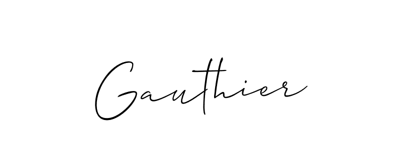 Make a beautiful signature design for name Gauthier. With this signature (Allison_Script) style, you can create a handwritten signature for free. Gauthier signature style 2 images and pictures png
