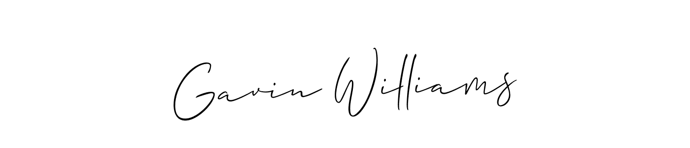 Gavin Williams stylish signature style. Best Handwritten Sign (Allison_Script) for my name. Handwritten Signature Collection Ideas for my name Gavin Williams. Gavin Williams signature style 2 images and pictures png