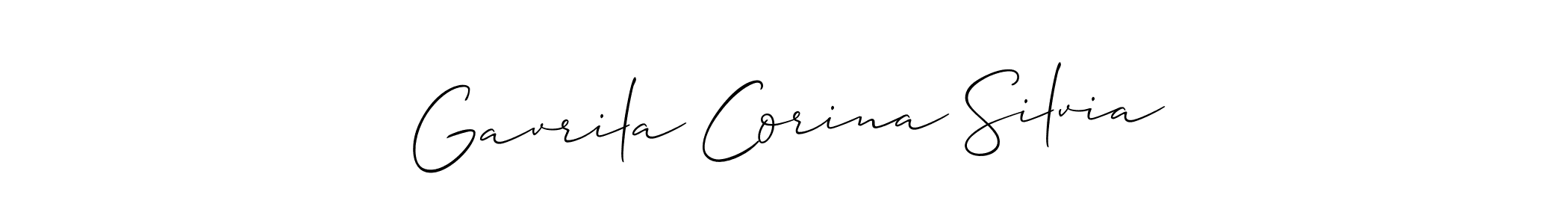Use a signature maker to create a handwritten signature online. With this signature software, you can design (Allison_Script) your own signature for name Gavrila Corina Silvia. Gavrila Corina Silvia signature style 2 images and pictures png