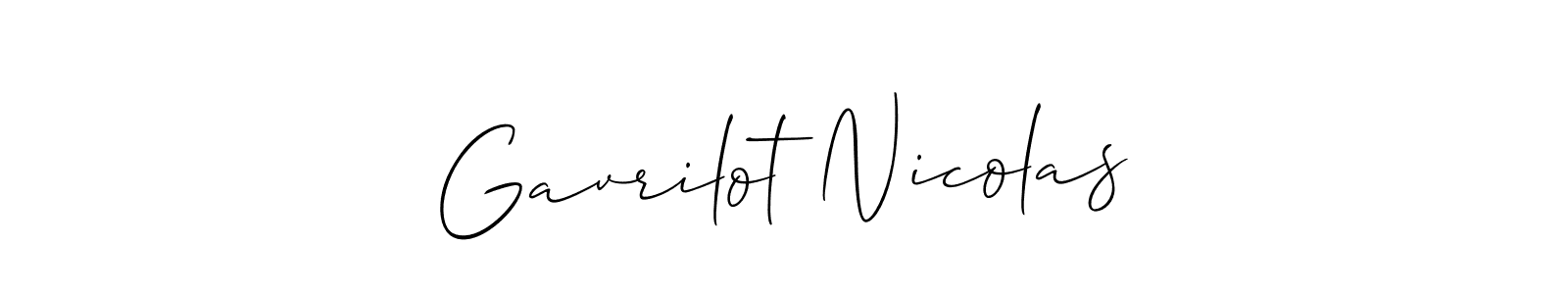 How to make Gavrilot Nicolas name signature. Use Allison_Script style for creating short signs online. This is the latest handwritten sign. Gavrilot Nicolas signature style 2 images and pictures png