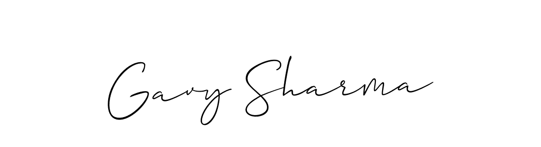 Create a beautiful signature design for name Gavy Sharma. With this signature (Allison_Script) fonts, you can make a handwritten signature for free. Gavy Sharma signature style 2 images and pictures png