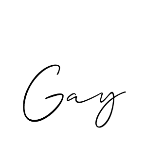 Design your own signature with our free online signature maker. With this signature software, you can create a handwritten (Allison_Script) signature for name Gay. Gay signature style 2 images and pictures png