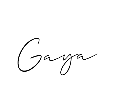 Make a beautiful signature design for name Gaya. With this signature (Allison_Script) style, you can create a handwritten signature for free. Gaya signature style 2 images and pictures png