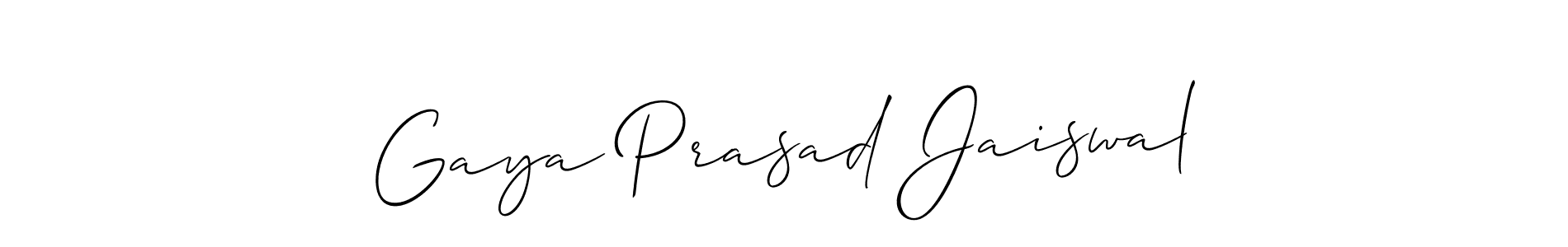 Also we have Gaya Prasad Jaiswal name is the best signature style. Create professional handwritten signature collection using Allison_Script autograph style. Gaya Prasad Jaiswal signature style 2 images and pictures png