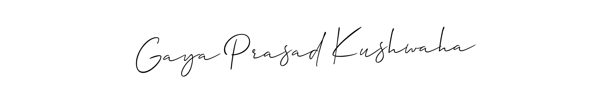 Make a short Gaya Prasad Kushwaha signature style. Manage your documents anywhere anytime using Allison_Script. Create and add eSignatures, submit forms, share and send files easily. Gaya Prasad Kushwaha signature style 2 images and pictures png