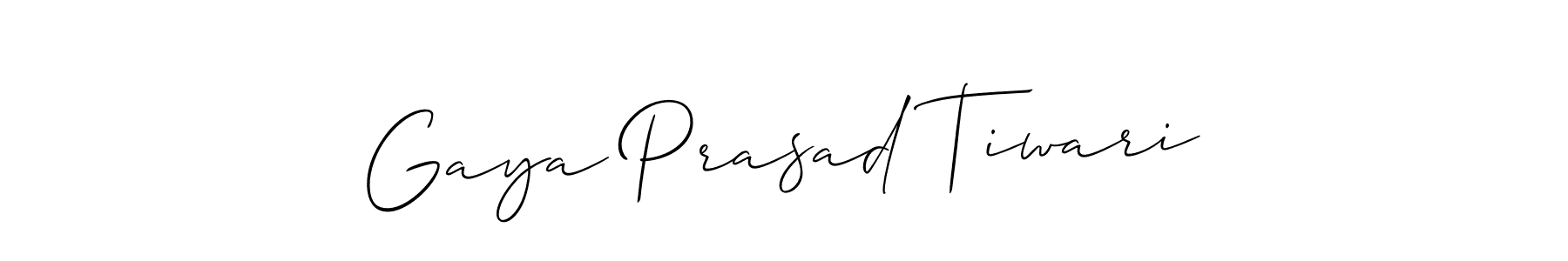 You should practise on your own different ways (Allison_Script) to write your name (Gaya Prasad Tiwari) in signature. don't let someone else do it for you. Gaya Prasad Tiwari signature style 2 images and pictures png