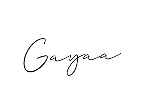 Design your own signature with our free online signature maker. With this signature software, you can create a handwritten (Allison_Script) signature for name Gayaa. Gayaa signature style 2 images and pictures png