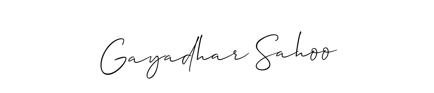 Design your own signature with our free online signature maker. With this signature software, you can create a handwritten (Allison_Script) signature for name Gayadhar Sahoo. Gayadhar Sahoo signature style 2 images and pictures png