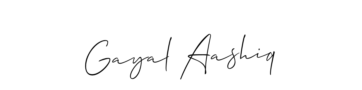 Design your own signature with our free online signature maker. With this signature software, you can create a handwritten (Allison_Script) signature for name Gayal Aashiq. Gayal Aashiq signature style 2 images and pictures png