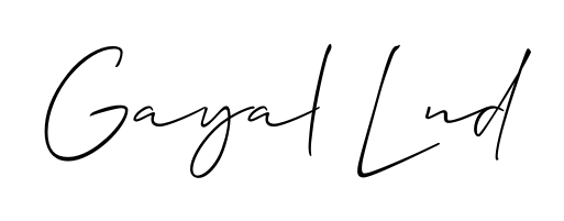 The Allison_Script handwriting style adds charm and authenticity to name Gayal Lnd. A wonderful choice for personal thank-you notes. Gayal Lnd signature style 2 images and pictures png