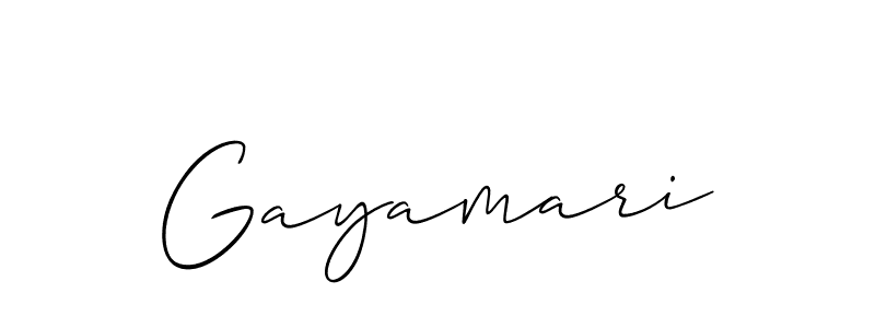 Use a signature maker to create a handwritten signature online. With this signature software, you can design (Allison_Script) your own signature for name Gayamari. Gayamari signature style 2 images and pictures png