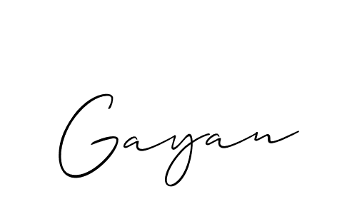 How to make Gayan signature? Allison_Script is a professional autograph style. Create handwritten signature for Gayan name. Gayan signature style 2 images and pictures png