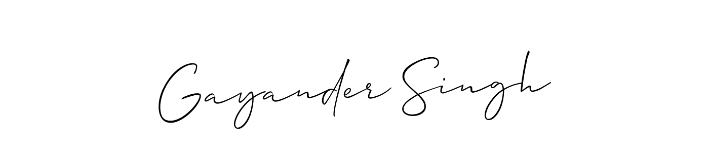 Gayander Singh stylish signature style. Best Handwritten Sign (Allison_Script) for my name. Handwritten Signature Collection Ideas for my name Gayander Singh. Gayander Singh signature style 2 images and pictures png