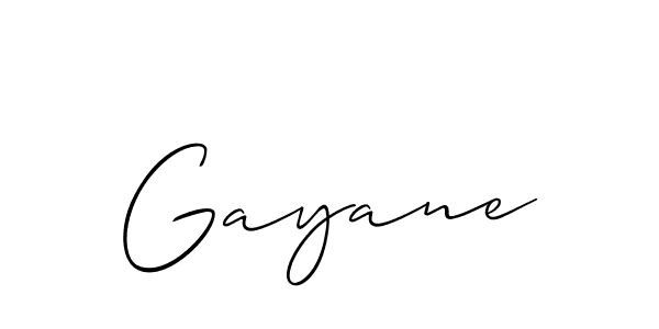 Create a beautiful signature design for name Gayane. With this signature (Allison_Script) fonts, you can make a handwritten signature for free. Gayane signature style 2 images and pictures png