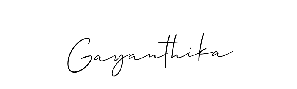 Also we have Gayanthika name is the best signature style. Create professional handwritten signature collection using Allison_Script autograph style. Gayanthika signature style 2 images and pictures png