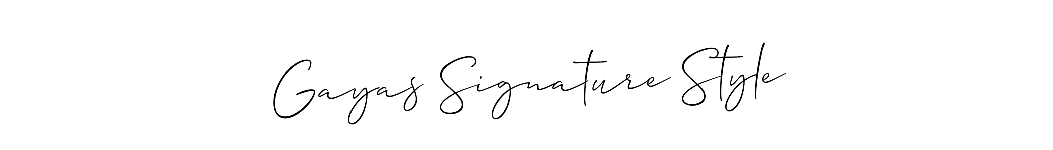 How to make Gayas Signature Style name signature. Use Allison_Script style for creating short signs online. This is the latest handwritten sign. Gayas Signature Style signature style 2 images and pictures png