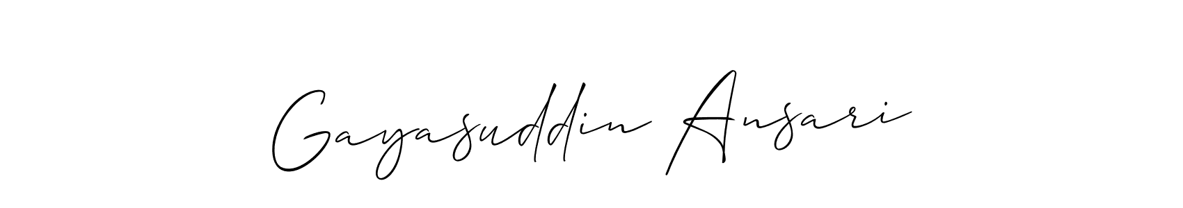 The best way (Allison_Script) to make a short signature is to pick only two or three words in your name. The name Gayasuddin Ansari include a total of six letters. For converting this name. Gayasuddin Ansari signature style 2 images and pictures png