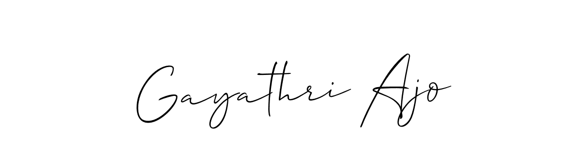 Also You can easily find your signature by using the search form. We will create Gayathri Ajo name handwritten signature images for you free of cost using Allison_Script sign style. Gayathri Ajo signature style 2 images and pictures png