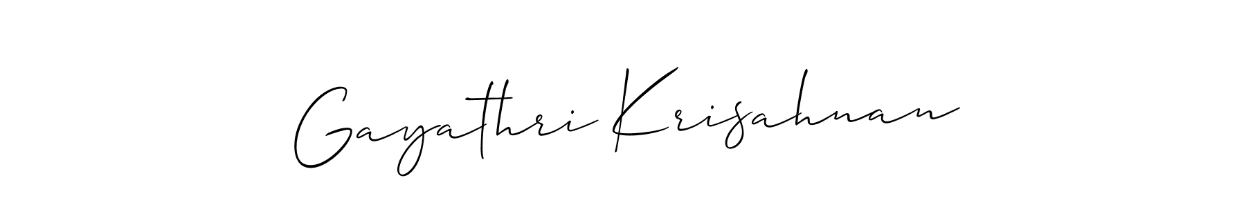 Use a signature maker to create a handwritten signature online. With this signature software, you can design (Allison_Script) your own signature for name Gayathri Krisahnan. Gayathri Krisahnan signature style 2 images and pictures png
