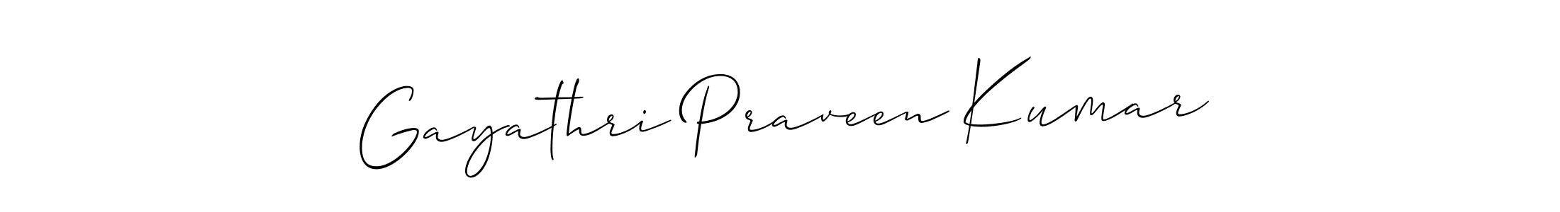 It looks lik you need a new signature style for name Gayathri Praveen Kumar. Design unique handwritten (Allison_Script) signature with our free signature maker in just a few clicks. Gayathri Praveen Kumar signature style 2 images and pictures png