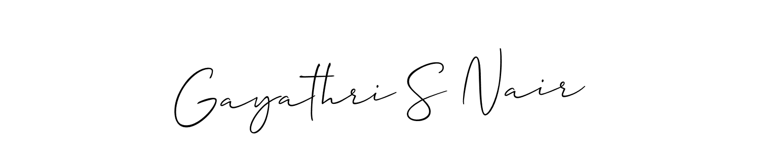 You should practise on your own different ways (Allison_Script) to write your name (Gayathri S Nair) in signature. don't let someone else do it for you. Gayathri S Nair signature style 2 images and pictures png