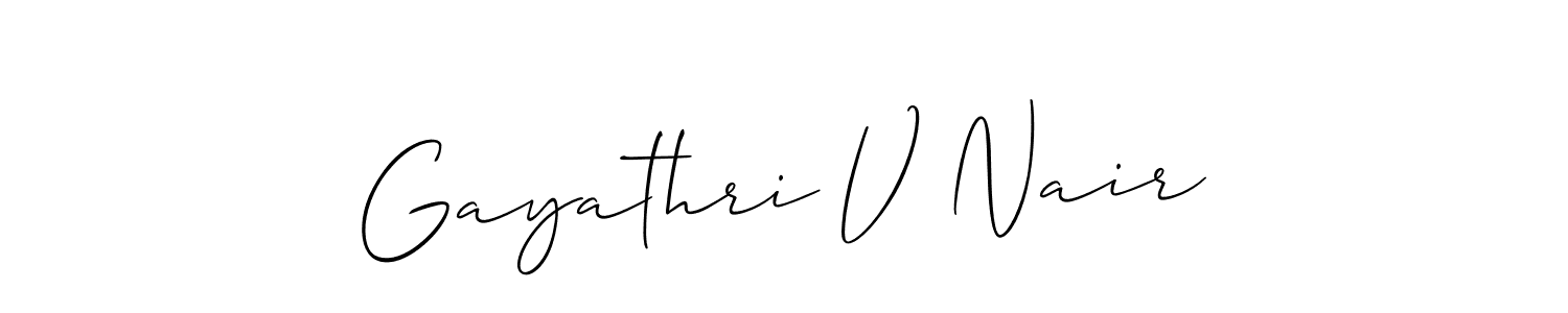 Design your own signature with our free online signature maker. With this signature software, you can create a handwritten (Allison_Script) signature for name Gayathri V Nair. Gayathri V Nair signature style 2 images and pictures png