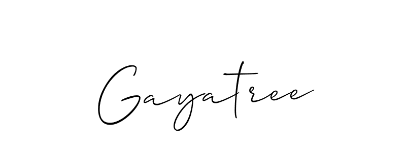 Create a beautiful signature design for name Gayatree. With this signature (Allison_Script) fonts, you can make a handwritten signature for free. Gayatree signature style 2 images and pictures png