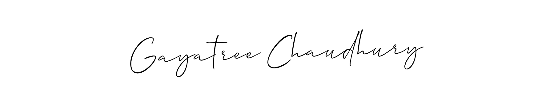 You should practise on your own different ways (Allison_Script) to write your name (Gayatree Chaudhury) in signature. don't let someone else do it for you. Gayatree Chaudhury signature style 2 images and pictures png
