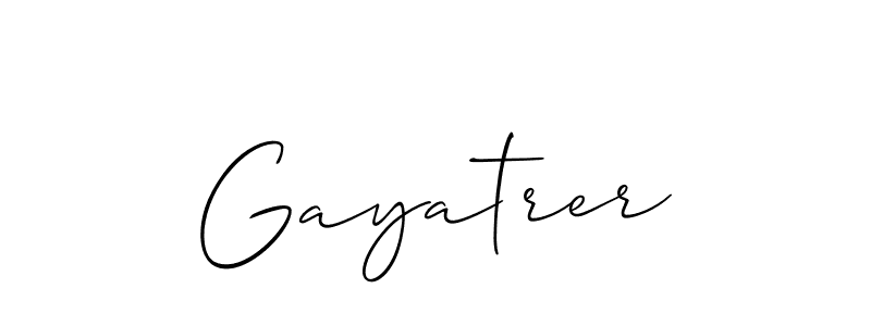Make a beautiful signature design for name Gayatrer. With this signature (Allison_Script) style, you can create a handwritten signature for free. Gayatrer signature style 2 images and pictures png