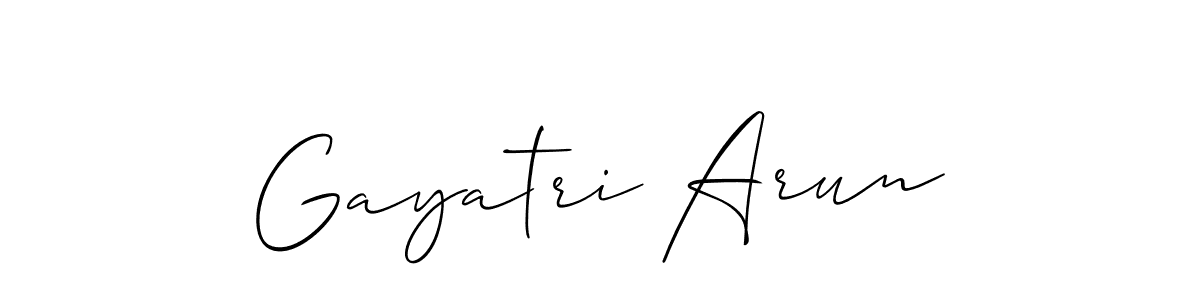 This is the best signature style for the Gayatri Arun name. Also you like these signature font (Allison_Script). Mix name signature. Gayatri Arun signature style 2 images and pictures png