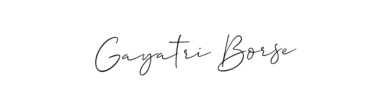 Make a beautiful signature design for name Gayatri Borse. With this signature (Allison_Script) style, you can create a handwritten signature for free. Gayatri Borse signature style 2 images and pictures png