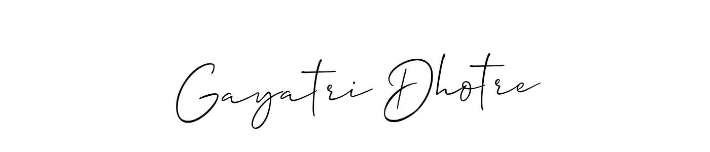 Allison_Script is a professional signature style that is perfect for those who want to add a touch of class to their signature. It is also a great choice for those who want to make their signature more unique. Get Gayatri Dhotre name to fancy signature for free. Gayatri Dhotre signature style 2 images and pictures png