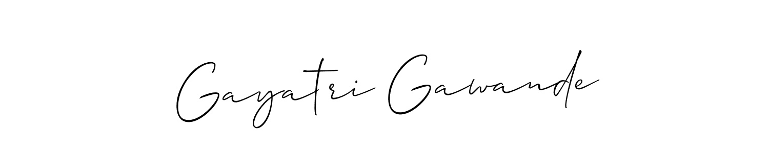 It looks lik you need a new signature style for name Gayatri Gawande. Design unique handwritten (Allison_Script) signature with our free signature maker in just a few clicks. Gayatri Gawande signature style 2 images and pictures png