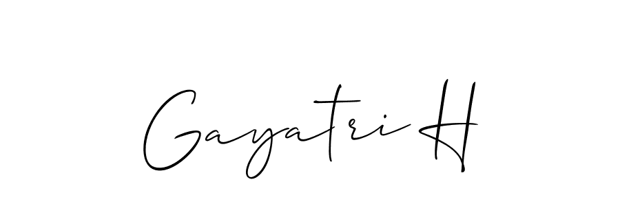 Make a beautiful signature design for name Gayatri H. With this signature (Allison_Script) style, you can create a handwritten signature for free. Gayatri H signature style 2 images and pictures png