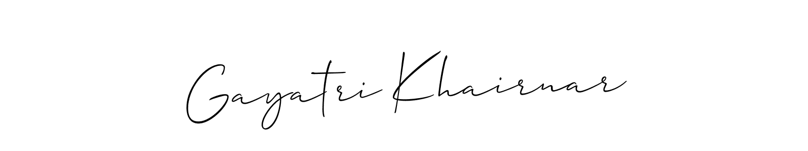 It looks lik you need a new signature style for name Gayatri Khairnar. Design unique handwritten (Allison_Script) signature with our free signature maker in just a few clicks. Gayatri Khairnar signature style 2 images and pictures png