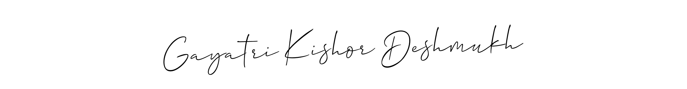 Make a short Gayatri Kishor Deshmukh signature style. Manage your documents anywhere anytime using Allison_Script. Create and add eSignatures, submit forms, share and send files easily. Gayatri Kishor Deshmukh signature style 2 images and pictures png