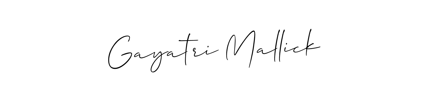 The best way (Allison_Script) to make a short signature is to pick only two or three words in your name. The name Gayatri Mallick include a total of six letters. For converting this name. Gayatri Mallick signature style 2 images and pictures png