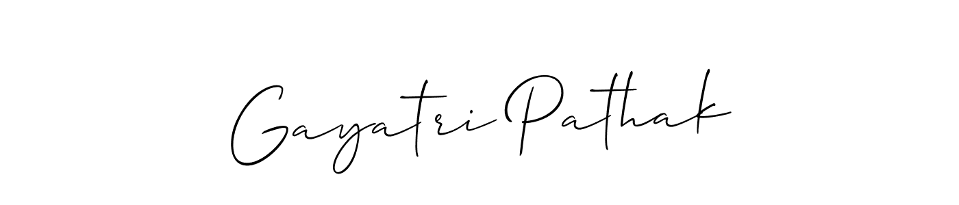 Create a beautiful signature design for name Gayatri Pathak. With this signature (Allison_Script) fonts, you can make a handwritten signature for free. Gayatri Pathak signature style 2 images and pictures png