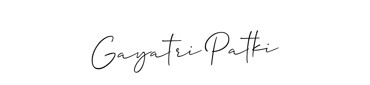 Design your own signature with our free online signature maker. With this signature software, you can create a handwritten (Allison_Script) signature for name Gayatri Patki. Gayatri Patki signature style 2 images and pictures png