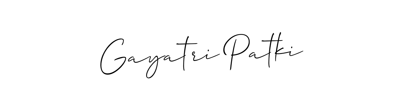 Design your own signature with our free online signature maker. With this signature software, you can create a handwritten (Allison_Script) signature for name Gayatri Patki. Gayatri Patki signature style 2 images and pictures png