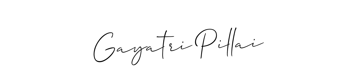 if you are searching for the best signature style for your name Gayatri Pillai. so please give up your signature search. here we have designed multiple signature styles  using Allison_Script. Gayatri Pillai signature style 2 images and pictures png