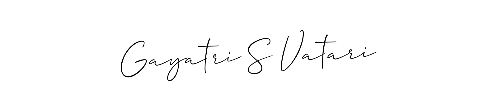 Also You can easily find your signature by using the search form. We will create Gayatri S Vatari name handwritten signature images for you free of cost using Allison_Script sign style. Gayatri S Vatari signature style 2 images and pictures png