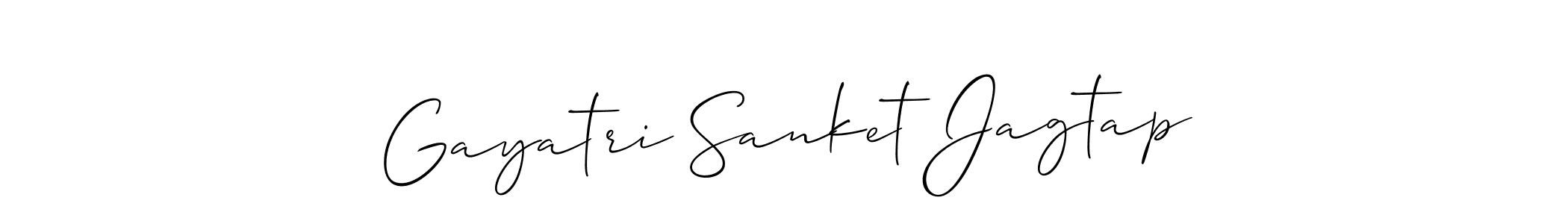 This is the best signature style for the Gayatri Sanket Jagtap name. Also you like these signature font (Allison_Script). Mix name signature. Gayatri Sanket Jagtap signature style 2 images and pictures png