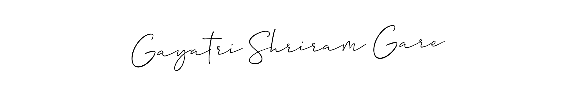 Create a beautiful signature design for name Gayatri Shriram Gare. With this signature (Allison_Script) fonts, you can make a handwritten signature for free. Gayatri Shriram Gare signature style 2 images and pictures png