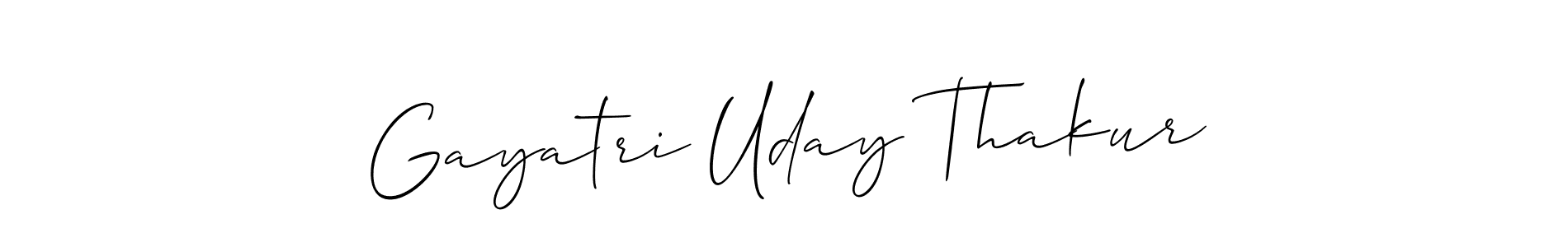 You should practise on your own different ways (Allison_Script) to write your name (Gayatri Uday Thakur) in signature. don't let someone else do it for you. Gayatri Uday Thakur signature style 2 images and pictures png