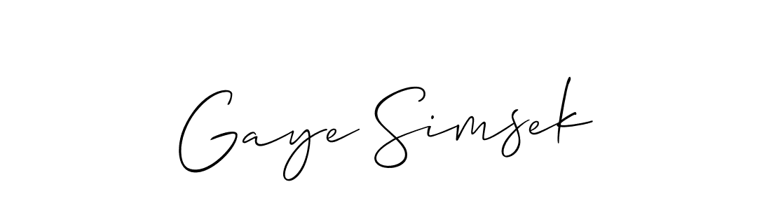 Gaye Simsek stylish signature style. Best Handwritten Sign (Allison_Script) for my name. Handwritten Signature Collection Ideas for my name Gaye Simsek. Gaye Simsek signature style 2 images and pictures png