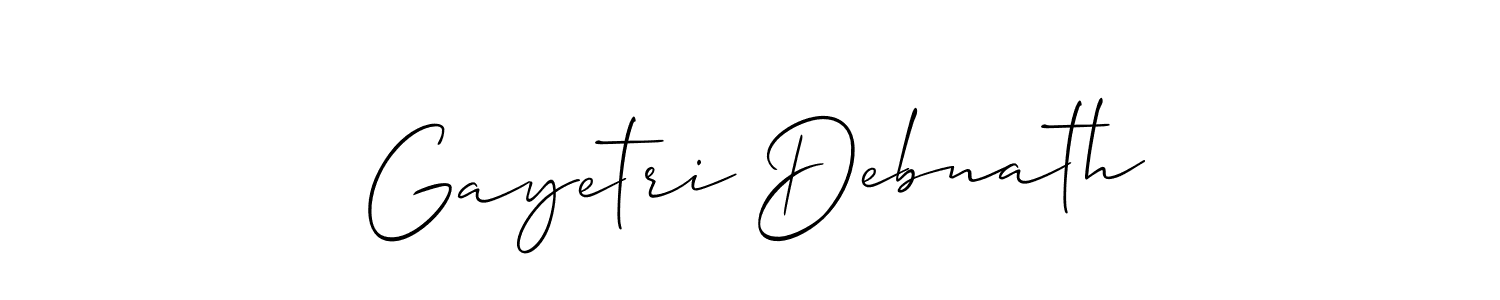 Similarly Allison_Script is the best handwritten signature design. Signature creator online .You can use it as an online autograph creator for name Gayetri Debnath. Gayetri Debnath signature style 2 images and pictures png