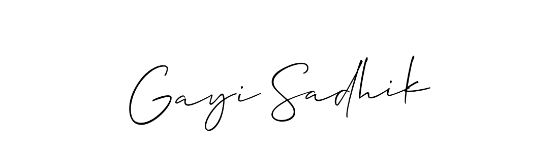 Also we have Gayi Sadhik name is the best signature style. Create professional handwritten signature collection using Allison_Script autograph style. Gayi Sadhik signature style 2 images and pictures png