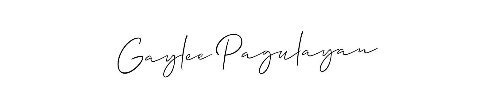 How to make Gaylee Pagulayan name signature. Use Allison_Script style for creating short signs online. This is the latest handwritten sign. Gaylee Pagulayan signature style 2 images and pictures png