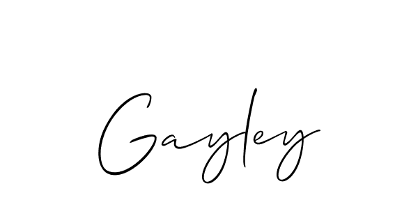 Design your own signature with our free online signature maker. With this signature software, you can create a handwritten (Allison_Script) signature for name Gayley. Gayley signature style 2 images and pictures png